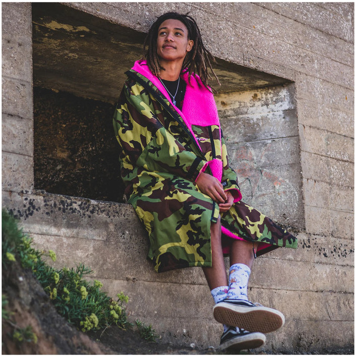 Dryrobe Advance Long Sleeve Change Robe V3 DR104V3 - Camouflage / Pink